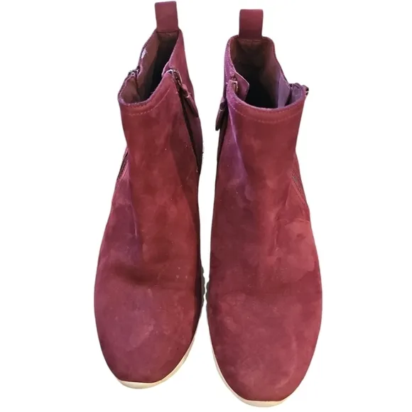 Cole Haan Zero Grand waterproof side zip cranberry wine ankle boots sz 8.5
