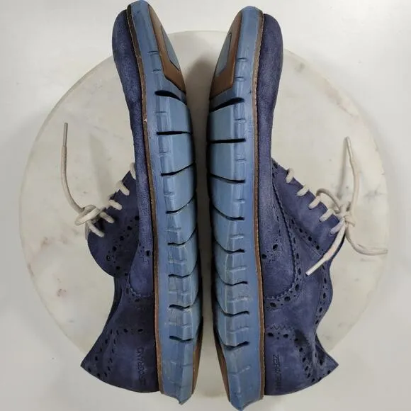 Cole Haan Zerogrand Oxfords Wingtip Dress Shoes Mens 13M Blue Suede Leather