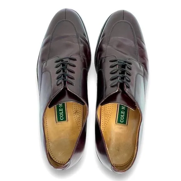 Cole Haan Carter Burgundy Brown Leather Split Toe Derby Oxford CO1525 13D