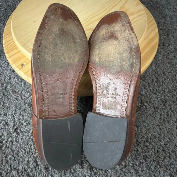 Cole Haan Giraldo II Bike Toe Derby Mens 12 Brown Brogue Oxford Dress Shoe Grand