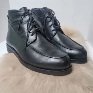 Cole Haan Country Black Leather Moc Toe Derby Lug Men's  Boot Shoes Size 10