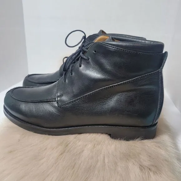 Cole Haan Country Black Leather Moc Toe Derby Lug Men's  Boot Shoes Size 10