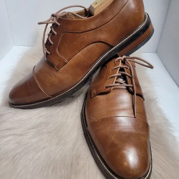 Cole Haan Grand 2.0 Harrison Derby Lace Up Cap Toe British Leather Mens …