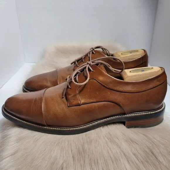 Cole Haan Grand 2.0 Harrison Derby Lace Up Cap Toe British Leather Mens …