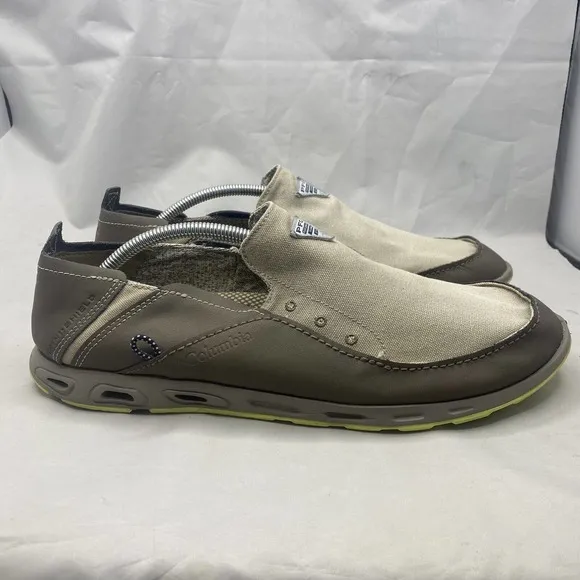 Columbia Bahama Vent PFG BM4677-005 Slip On Boat Shoes Taupe/Beige Mens Size 13