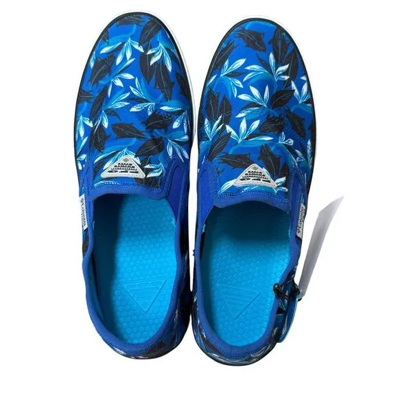 Columbia Men's Slack Tide Slip PFG boat shoes blue macaw ocean blue sz 10.5 NWT