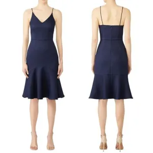 Cooper Street Navy Azalea Dress Small Midi 8 Wedding Guest Date Subtle Sexy