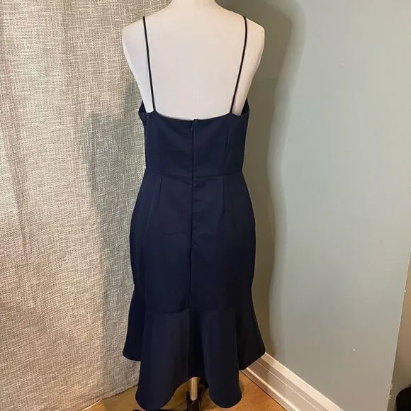 Cooper Street Navy Azalea Dress Small Midi 8 Wedding Guest Date Subtle Sexy