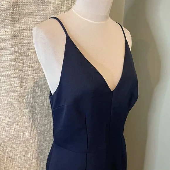Cooper Street Navy Azalea Dress Small Midi 8 Wedding Guest Date Subtle Sexy