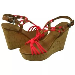 COPY - COACH Georgian Neon Cork Wedges Sz 9