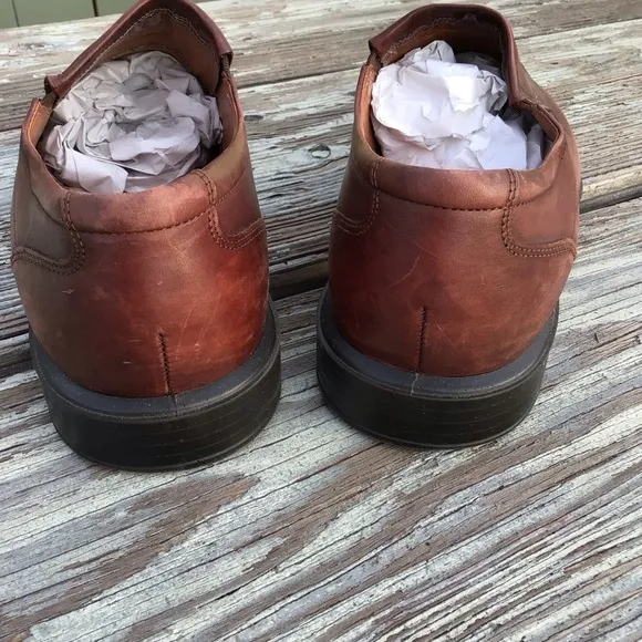 COPY - Ecco Men's Size 44 Shoes Slip On Brown Leather Comfort Loafers Shoes