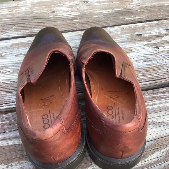 COPY - Ecco Men's Size 44 Shoes Slip On Brown Leather Comfort Loafers Shoes