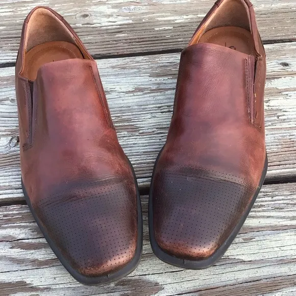 COPY - Ecco Men's Size 44 Shoes Slip On Brown Leather Comfort Loafers Shoes