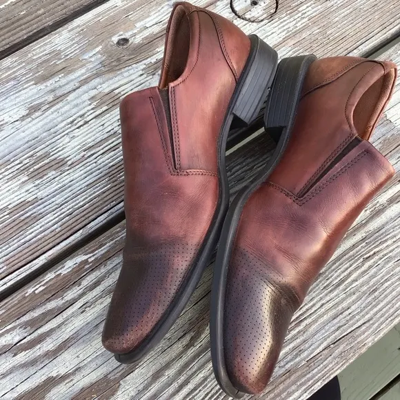 COPY - Ecco Men's Size 44 Shoes Slip On Brown Leather Comfort Loafers Shoes