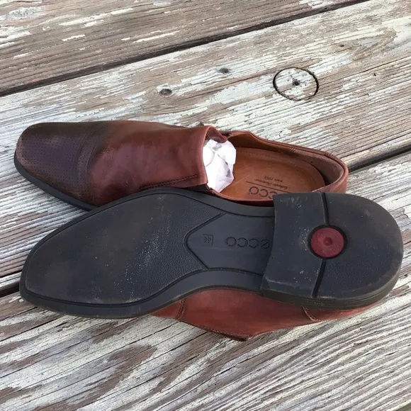 COPY - Ecco Men's Size 44 Shoes Slip On Brown Leather Comfort Loafers Shoes