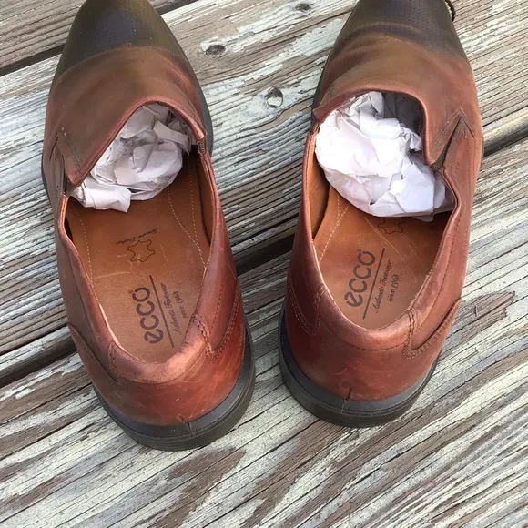 COPY - Ecco Men's Size 44 Shoes Slip On Brown Leather Comfort Loafers Shoes