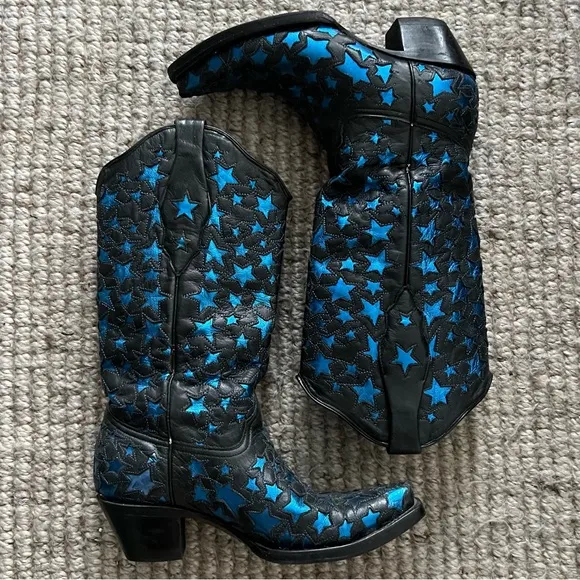 Corral boots Black and blue star cowboy boots