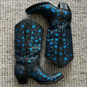 Corral boots Black and blue star cowboy boots