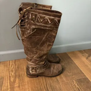 Corral Boots Side Zip Tall Genuine Leather Exclusively for Buckle Size 6.5 Mediu