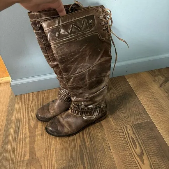 Corral Boots Side Zip Tall Genuine Leather Exclusively for Buckle Size 6.5 Mediu