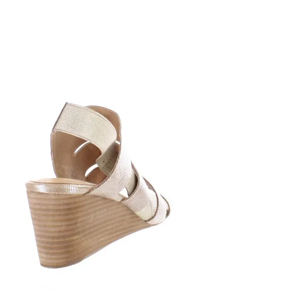 CORSO COMO ONTARISS BOHO WEDGES CHAMPAGNE METALLIC SLINGBACK SANDALS NWT