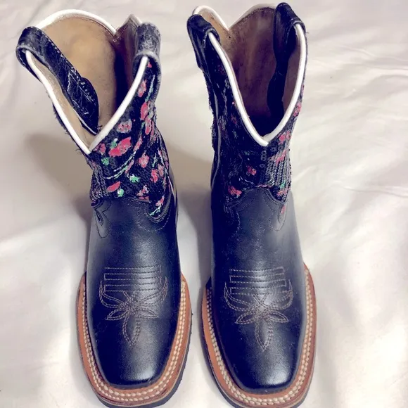 cowboy square toe western leather boots