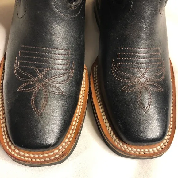 cowboy square toe western leather boots