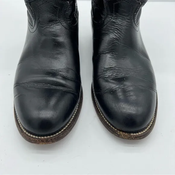 Cowtown Boots Black Leather Cowboy Boots Wide