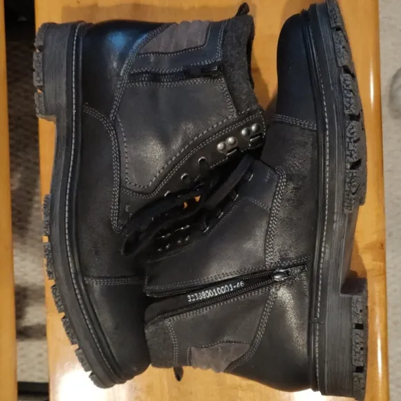 Cox side zip/lace up size 46 black combat boots