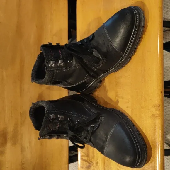 Cox side zip/lace up size 46 black combat boots
