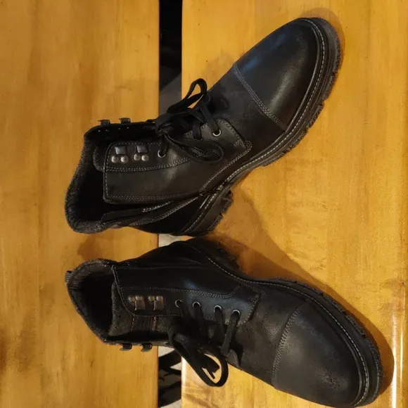 Cox side zip/lace up size 46 black combat boots