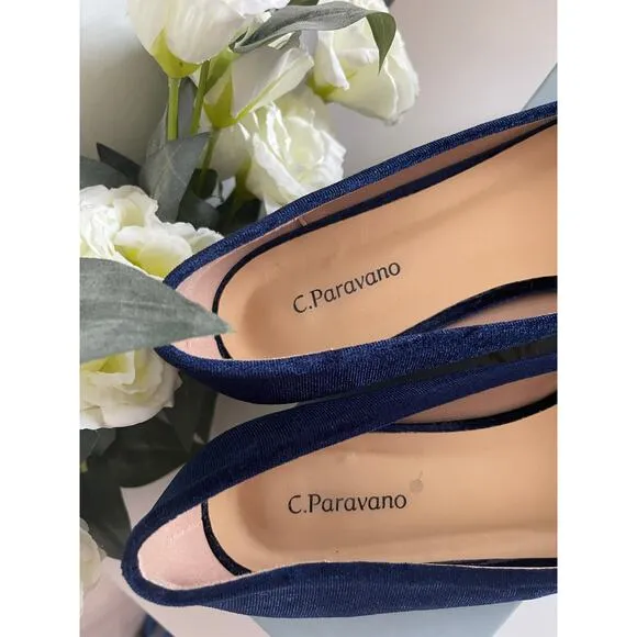 C.Paravano Women's Flats Velvet Pointed Toe Flats Size10
