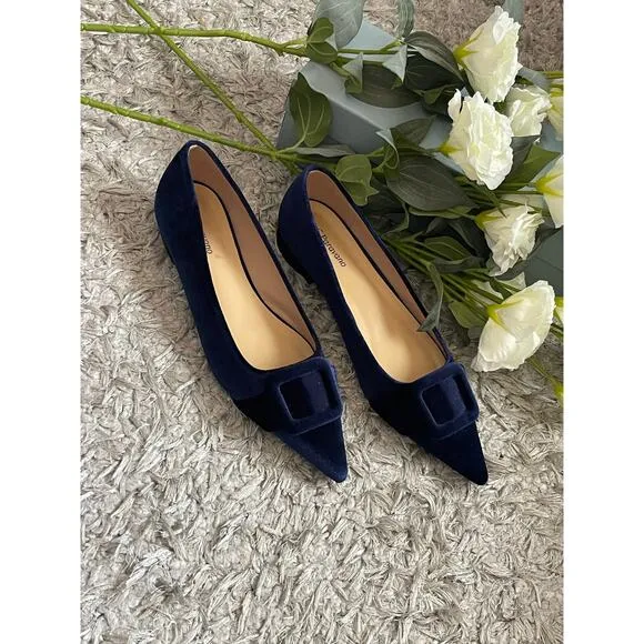 C.Paravano Women's Flats Velvet Pointed Toe Flats Size10