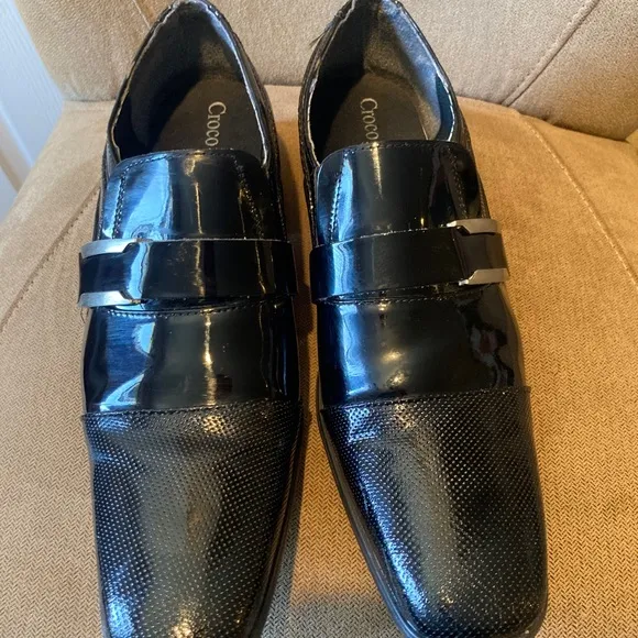 Croco Toscano Men's Black Formal Shoes 26.5