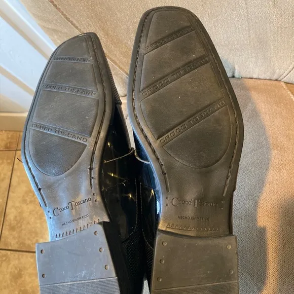 Croco Toscano Men's Black Formal Shoes 26.5