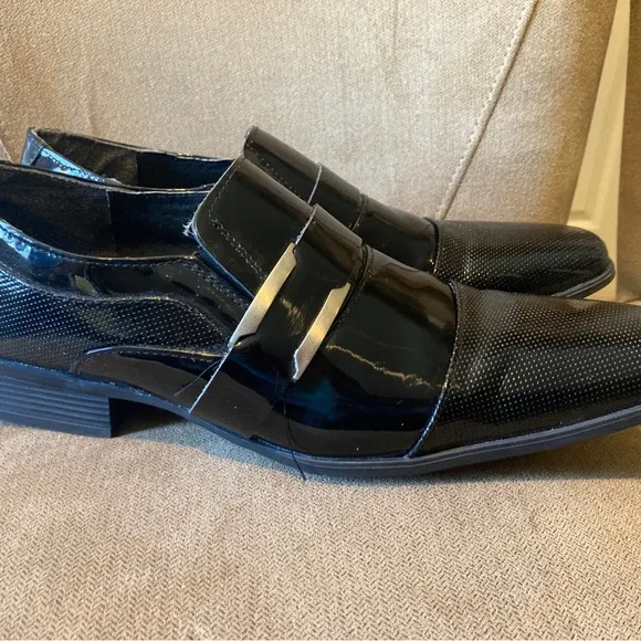 Croco Toscano Men's Black Formal Shoes 26.5