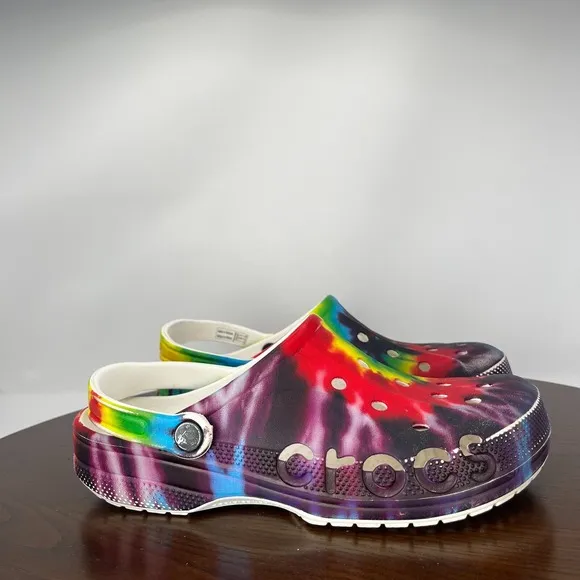 Crocs Baya Clog Shoes Men's 9 Multicolor Tie Dye Slip On Sandal 206883 / W11