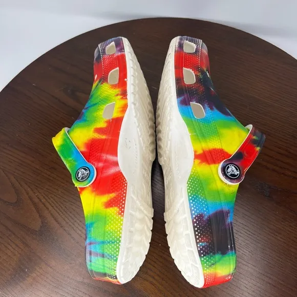 Crocs Baya Clog Shoes Men's 9 Multicolor Tie Dye Slip On Sandal 206883 / W11