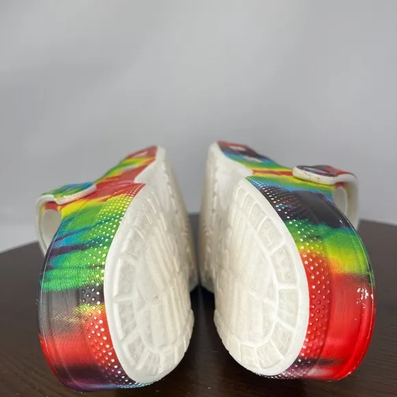 Crocs Baya Clog Shoes Men's 9 Multicolor Tie Dye Slip On Sandal 206883 / W11
