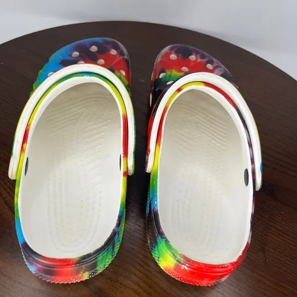 Crocs Baya Clog Shoes Men's 9 Multicolor Tie Dye Slip On Sandal 206883 / W11