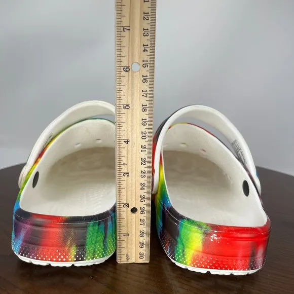 Crocs Baya Clog Shoes Men's 9 Multicolor Tie Dye Slip On Sandal 206883 / W11