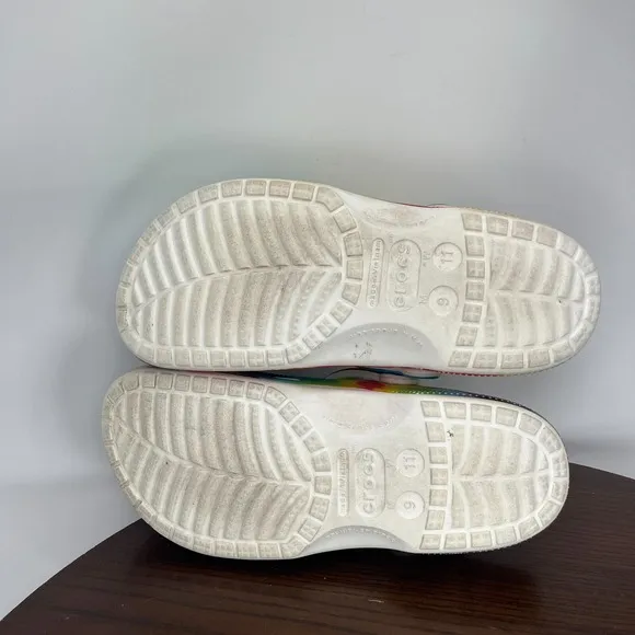 Crocs Baya Clog Shoes Men's 9 Multicolor Tie Dye Slip On Sandal 206883 / W11