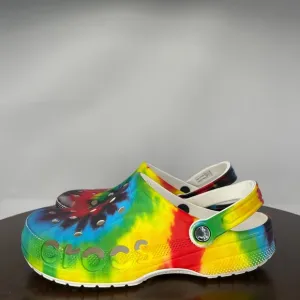 Crocs Baya Clog Shoes Men's 9 Multicolor Tie Dye Slip On Sandal 206883 / W11