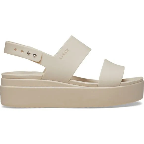 CROCS Cream Platform Wedges with Adjustable Straps
