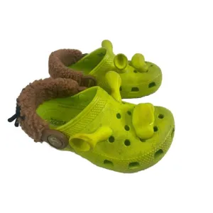 Crocs DreamWorks Shrek 209375 Clog Kids C9 Green Rubber Round Toe Slip On Shoes