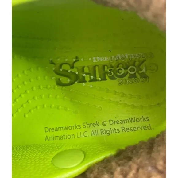 Crocs DreamWorks Shrek 209375 Clog Kids C9 Green Rubber Round Toe Slip On Shoes