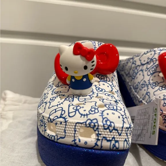 Crocs Kids Hello Kitty Clogs - Blue and White