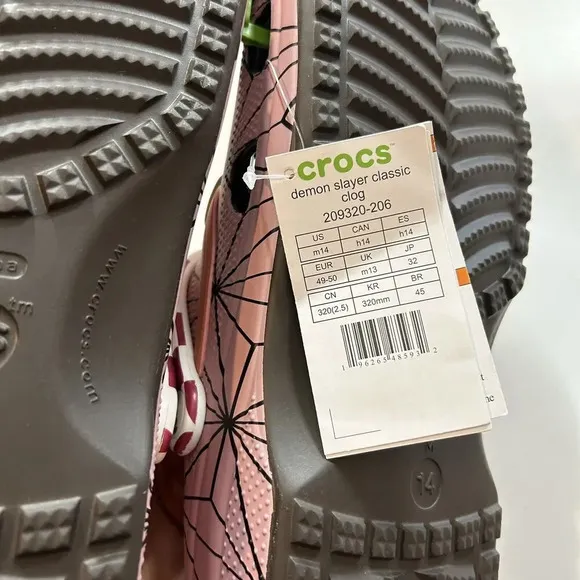Crocs Shoe Mens 14 Demon Slayer x Classic Clog Nezuko Anime Slip On Comfort