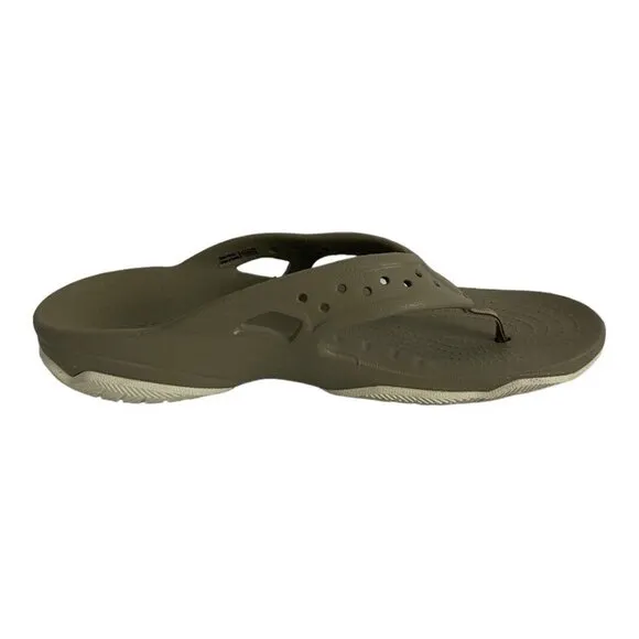 Crocs Swiftwater Men's Beige Khaki Stucco Deck Flip Flop Water Sandal Size 12
