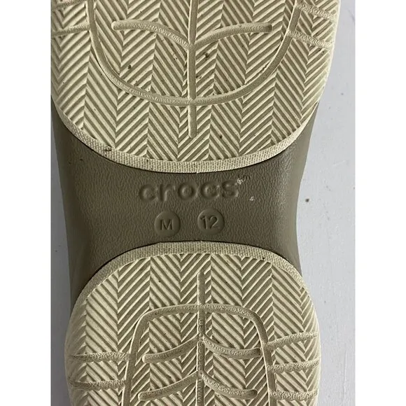 Crocs Swiftwater Men's Beige Khaki Stucco Deck Flip Flop Water Sandal Size 12